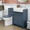 Chatsworth Traditional Blue Semi-Recessed Vanity Unit + Toilet Package