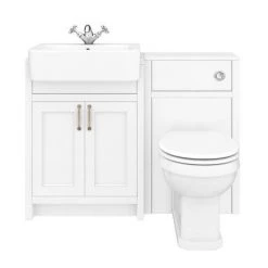 Chatsworth Traditional White Semi-Recessed Vanity Unit + Toilet Package 13 Chatsworth Traditional White Semi-Recessed Vanity Unit + Toilet Package -Cloakroom Suites Shop CSR600WCWHT D6 460