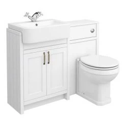 Chatsworth Traditional White Semi-Recessed Vanity Unit + Toilet Package 11 Chatsworth Traditional White Semi-Recessed Vanity Unit + Toilet Package -Cloakroom Suites Shop CSR600WCWHT d4 460