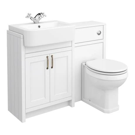 Chatsworth Traditional White Semi-Recessed Vanity Unit + Toilet Package 6 Chatsworth Traditional White Semi-Recessed Vanity Unit + Toilet Package - Image 4