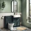 Chatsworth Traditional Green Semi-Recessed Vanity Unit w. Matt Black Handles + Toilet Package 2 Chatsworth Traditional Green Semi-Recessed Vanity Unit w. Matt Black Handles + Toilet Package -Cloakroom Suites Shop CSR6WCGRNMB p