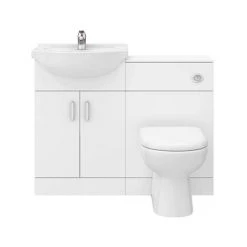 Cove 1050mm Vanity Unit Cloakroom Suite (Gloss White - Depth 300mm) -Cloakroom Suites Shop CV1050CS detail7 460