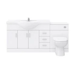 Cove 1700mm Vanity Unit Suite + Tap (High Gloss White - Depth 330mm) 12 Cove 1700mm Vanity Unit Suite + Tap (High Gloss White - Depth 330mm) -Cloakroom Suites Shop CV1700BST n d5 460