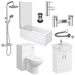 Cove Complete Modern Bathroom Package (incl. Standard Shower Bath)