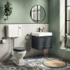 Chatsworth Wall Hung Graphite Vanity with Matt Black Handle & Low Level Toilet -Cloakroom Suites Shop CWH560BLKMBLL p