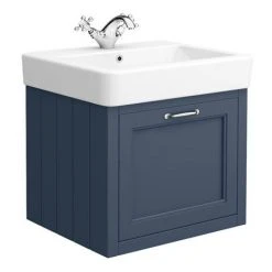 Chatsworth Wall Hung Blue Vanity with Chrome Handle & Low Level Toilet -Cloakroom Suites Shop CWH560BLUCLL d3 460