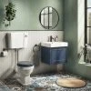 Chatsworth Wall Hung Blue Vanity with Chrome Handle & Low Level Toilet -Cloakroom Suites Shop CWH560BLUCLL p