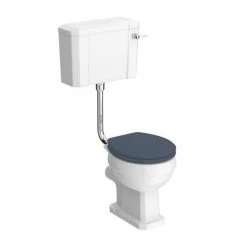 Chatsworth Wall Hung Blue Vanity with Matt Black Handle & Low Level Toilet -Cloakroom Suites Shop CWH560BLUMBLL d3 460