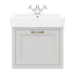Chatsworth Wall Hung Grey Vanity with Brass Handle & Low Level Toilet -Cloakroom Suites Shop CWH560GRYBLL d1 460