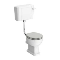 Chatsworth Wall Hung Grey Vanity with Brass Handle & Low Level Toilet -Cloakroom Suites Shop CWH560GRYBLL d4 460