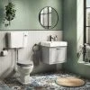 Chatsworth Wall Hung Grey Vanity with Brass Handle & Low Level Toilet -Cloakroom Suites Shop CWH560GRYBLL p