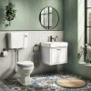 Chatsworth Wall Hung White Vanity with Brass Handle & Low Level Toilet 2 Chatsworth Wall Hung White Vanity with Brass Handle & Low Level Toilet -Cloakroom Suites Shop CWH560WHTBLL p