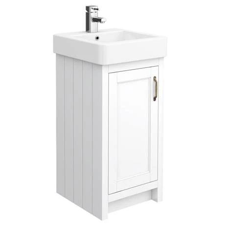 Chatsworth Traditional White Cloakroom Suite (Vanity Unit + Close Coupled Toilet) 4 Chatsworth Traditional White Cloakroom Suite (Vanity Unit + Close Coupled Toilet) - Image 2