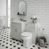 Chatsworth White Marble Traditional Grey Vanity Unit + Toilet Package -Cloakroom Suites Shop CWM610WCGRY p