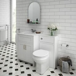 Chatsworth White Marble 610mm Traditional White Vanity Unit + Toilet Package