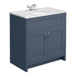 Chatsworth White Marble 810mm Traditional Blue Vanity Unit + Toilet Package 9 Chatsworth White Marble 810mm Traditional Blue Vanity Unit + Toilet Package -Cloakroom Suites Shop CWM810WCBLU d1 460