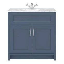 Chatsworth White Marble 810mm Traditional Blue Vanity Unit + Toilet Package 11 Chatsworth White Marble 810mm Traditional Blue Vanity Unit + Toilet Package -Cloakroom Suites Shop CWM810WCBLU n d1 460