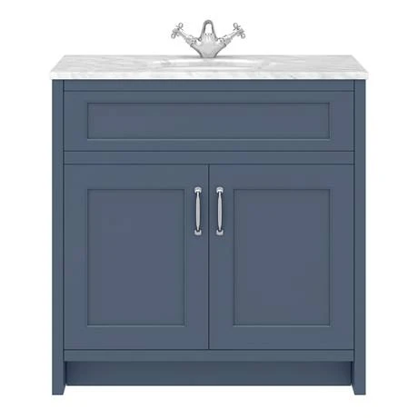Chatsworth White Marble 810mm Traditional Blue Vanity Unit + Toilet Package 6 Chatsworth White Marble 810mm Traditional Blue Vanity Unit + Toilet Package - Image 4