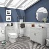 Chatsworth White Marble 810mm Traditional Grey Vanity Unit + Toilet Package -Cloakroom Suites Shop CWM810WCGRY p
