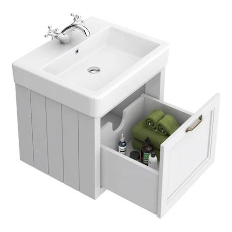 Chatsworth White Cloakroom Suite (Wall Hung Vanity Unit + Close Coupled Toilet) 6 Chatsworth White Cloakroom Suite (Wall Hung Vanity Unit + Close Coupled Toilet) - Image 4
