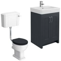 Chatsworth Graphite 4-Piece Low Level Bathroom Suite -Cloakroom Suites Shop Chatsworth Graphite 4 Piece LL Bathroom Suite new detail1 460