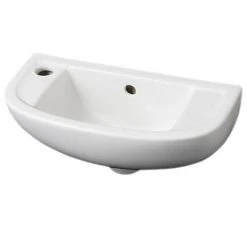 Cool Cloakroom Suite - Gloss White -Cloakroom Suites Shop Cool Cloakroom Suite Short Projection Toilet with 45cm Slimline 1TH Basin d2 375