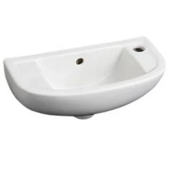 Cool Cloakroom Suite - Gloss White -Cloakroom Suites Shop Cool Cloakroom Suite Short Projection Toilet with 45cm Slimline 1TH Basin d3 375
