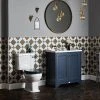 Bayswater Fitzroy Traditional Stiffkey Blue Sink Vanity Unit + Toilet Package -Cloakroom Suites Shop FIT BLU 600 P