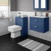 Keswick Blue Wall Hung 2-Drawer Vanity Unit + Toilet Package -Cloakroom Suites Shop KES BLU PK2 NP