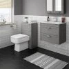 Keswick Grey Wall Hung 2-Drawer Vanity Unit + Toilet Package