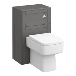 Keswick Grey Wall Hung 2-Door Vanity Unit + Toilet Package -Cloakroom Suites Shop KES GRY PK3 d3 460