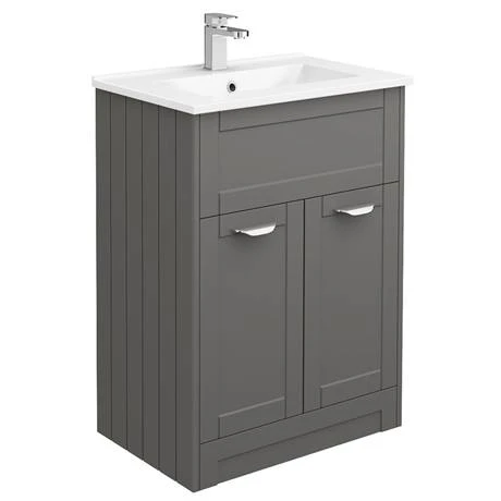 Keswick Grey Sink Vanity Unit, Storage Unit + Toilet Package 4 Keswick Grey Sink Vanity Unit, Storage Unit + Toilet Package - Image 2