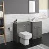 Keswick Grey Sink Vanity Unit, Storage Unit + Toilet Package -Cloakroom Suites Shop KES GRY PK4 p