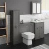 Keswick Grey Sink Vanity Unit, Storage Unit, Tall Boy + Toilet Package -Cloakroom Suites Shop KES GRY PK5 p