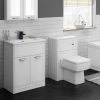 Keswick White 620mm Sink Vanity Unit + Toilet Package -Cloakroom Suites Shop KES WHT PK1 np