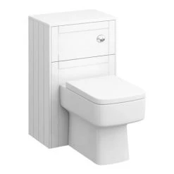 Keswick White Sink Vanity Unit, Storage Unit, Tall Boy + Toilet Package -Cloakroom Suites Shop KES WHT PK5 nd3 460
