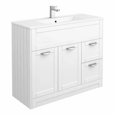 Keswick White 1015mm Sink Vanity Unit + Toilet Package 4 Keswick White 1015mm Sink Vanity Unit + Toilet Package - Image 2