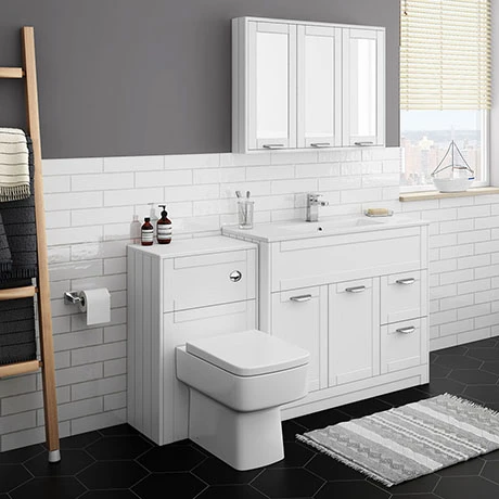 Keswick White 1015mm Sink Vanity Unit + Toilet Package 3 Keswick White 1015mm Sink Vanity Unit + Toilet Package