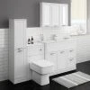 Keswick White 1015mm Sink Vanity Unit, Tall Boy + Toilet Package -Cloakroom Suites Shop KES WHT PK7 p