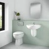 Milton 1TH Classic Bathroom Suite (BTW Pan, Concealed Cistern, Wall Hung Basin) -Cloakroom Suites Shop MC1THS p