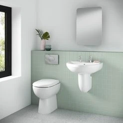 Milton 2TH Classic Bathroom Suite (BTW Pan, Concealed Cistern, Wall Hung Basin)