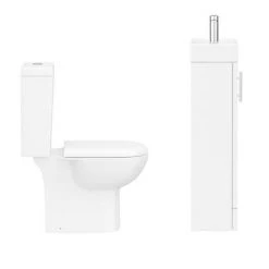 Milan Minimalist Compact Floor Standing Vanity Unit + Knedlington Close Coupled Toilet -Cloakroom Suites Shop MCFSVKCCT n d5 460