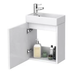 Minimalist Compact Wall Hung Vanity Unit + Series 600 Close Coupled Toilet -Cloakroom Suites Shop MCWHVKCCT d2 460