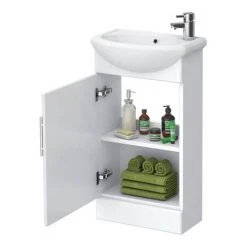 Melbourne Close Coupled Toilet incl. 420 Cabinet + Basin Set -Cloakroom Suites Shop MELNVS100 n d4 460
