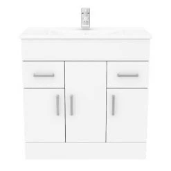 Toreno 1300mm Gloss White Vanity Unit Bathroom Suite - Depth 400/200mm -Cloakroom Suites Shop MOD1300 n d2 460