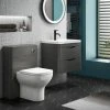 Monza Stone Grey Wall Hung Sink Vanity Unit + Toilet Package -Cloakroom Suites Shop MZSGWHVTP p