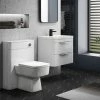 Monza Gloss White Wall Hung Sink Vanity Unit + Square Toilet Package -Cloakroom Suites Shop MZWHTWHVTP p