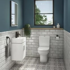 Nova Cloakroom Suite (Wall Hung Basin Unit + Close Coupled Toilet)