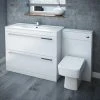 Nova High Gloss White Vanity Bathroom Suite - W1500 x D400/200mm -Cloakroom Suites Shop Nova High Gloss White Vanity Bathroom Suite W1500 p