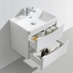 Monza White Ash Wall Hung Bathroom Furniture Package -Cloakroom Suites Shop RDWWHPK d4 460